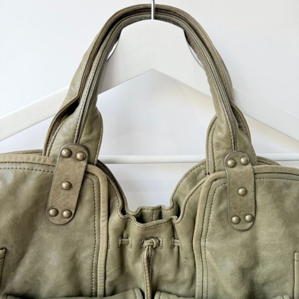 Kooba Campbell Leather Satchel Bag – Olive Green - Picture 3 of 11